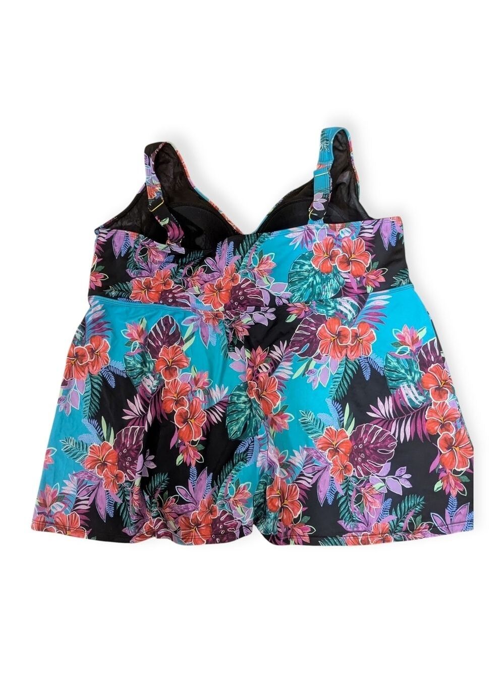 Swimsuits For All Floral V Neck Tankini Top Set Size 28 - Picture 7 of 12